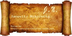 Janovitz Nikoletta névjegykártya